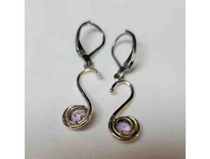 Contemporary Sterling and Amethyst Earrings