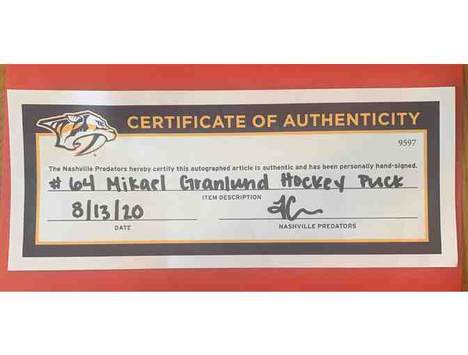 Nashville Predators Autographed Hockey Puck
