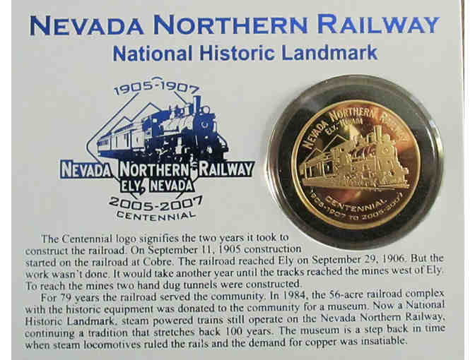 Nevada Northern Railway 24k Gold-Plated Silver Centennial Coin 2007