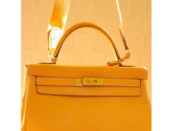 HERMES Camel Leather 'Kelly' Bag