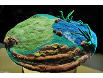 Rooster, Hen & Chicks on Felted Playmat