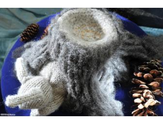 Wool Mama & Cashmere Baby Bunnies with Crocheted Stump