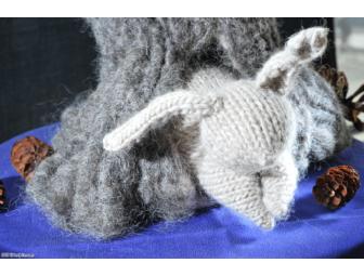 Wool Mama & Cashmere Baby Bunnies with Crocheted Stump