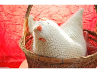 Hand Knit Hen & Chick in Basket