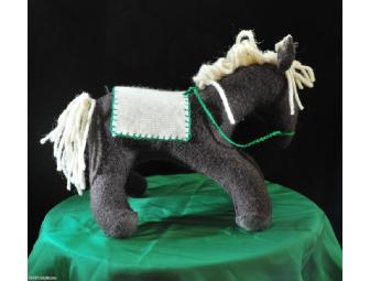 Papa Horse and Foal with Green Silk
