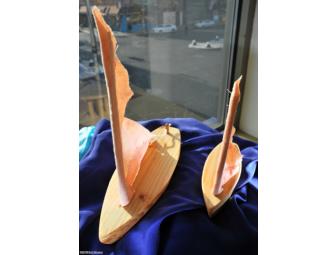 Papa Sail Boat & Little Sail Boat with Orange Sail