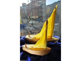 Papa Sail Boat & Little Sail Boat with Yellow Linen Sail