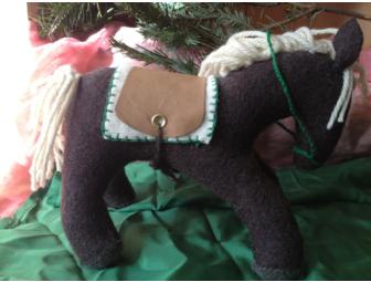 Papa Horse and Foal with Green Silk