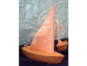 Papa Sail Boat & Little Sail Boat with Orange Sail