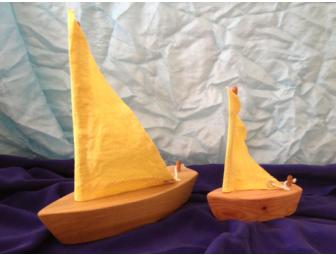 Papa Sail Boat & Little Sail Boat with Yellow Linen Sail