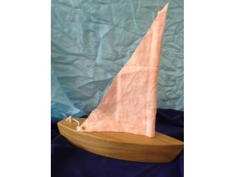 Papa Sail Boat with Orange Linen Sail
