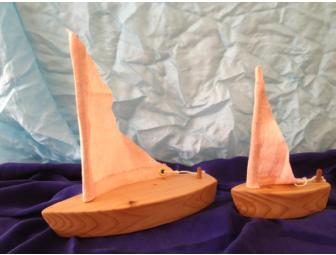 Papa Sail Boat & Little Sail Boat with Orange sail