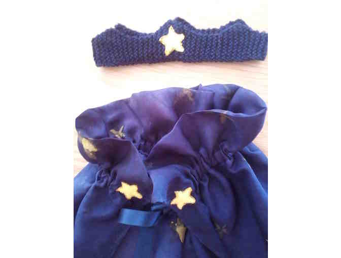 Star Cape and Crown - hand painted & plant dyed