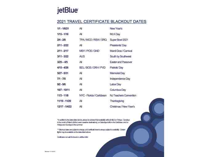 TWO Jet Blue Roundtrip Tickets on anywhere Jet Blue flies - Photo 4