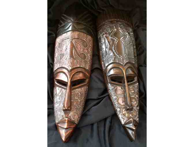 4 African Masks & Wall Hanging