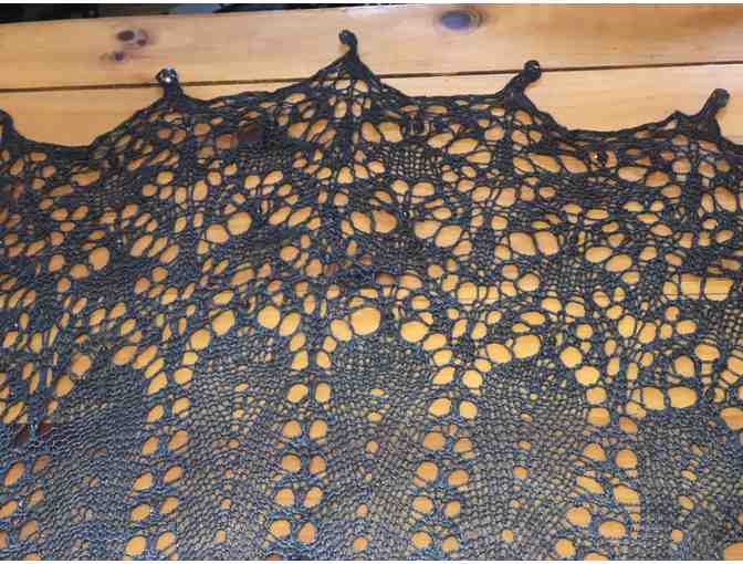Hand-Knit Shawl with Swarovski Crystals