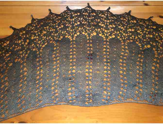 Hand-Knit Shawl with Swarovski Crystals