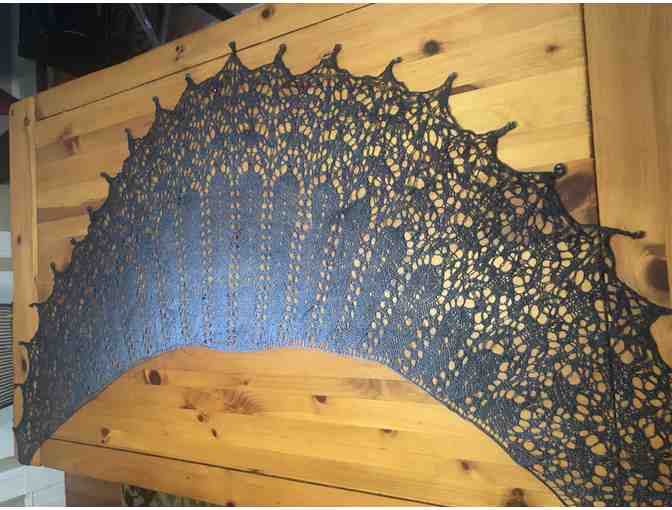 Hand-Knit Shawl with Swarovski Crystals