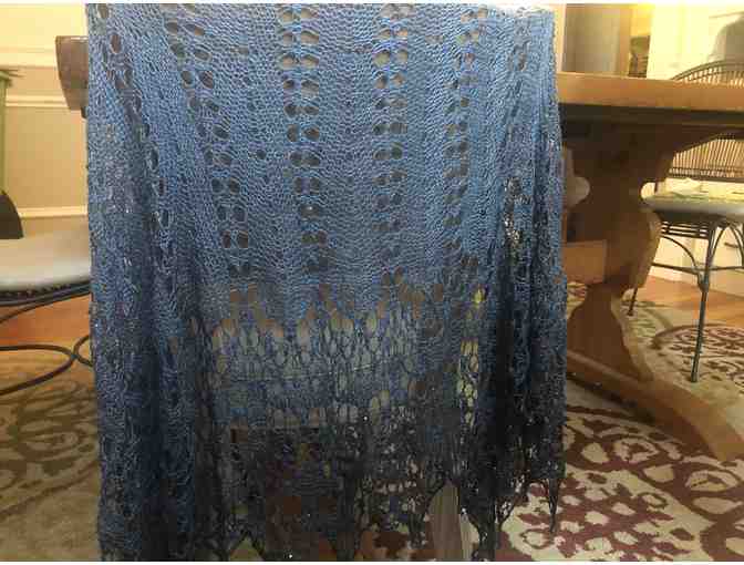 Hand-Knit Shawl with Swarovski Crystals