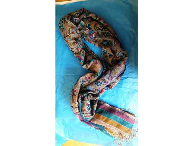 Nusantara Silk Embroidered Scarf