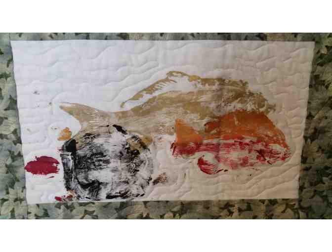 Fish Green Quilted Table Runner