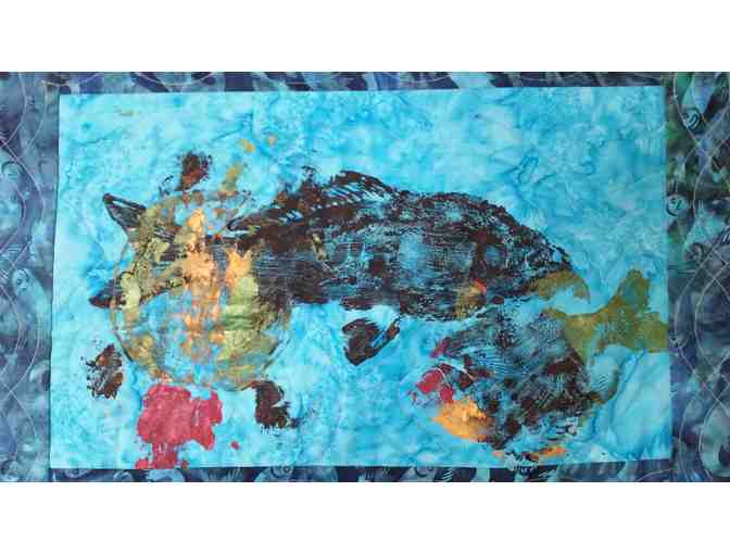 Fish Blue Quilted Table Runner