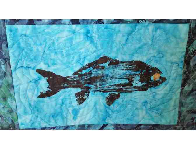Fish Blue Quilted Table Runner