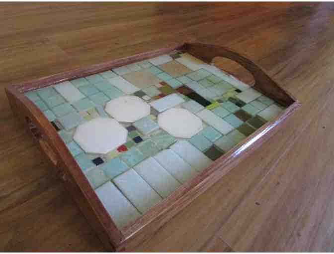 Brown Tiled Serving Tray