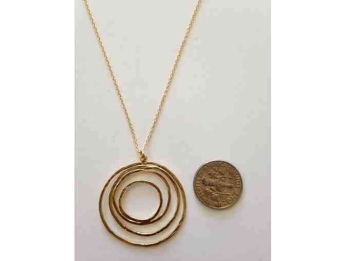 Taj Taj- Teensie 8- Gold Plated Concentric Circle on Gold Fill Chain Necklace