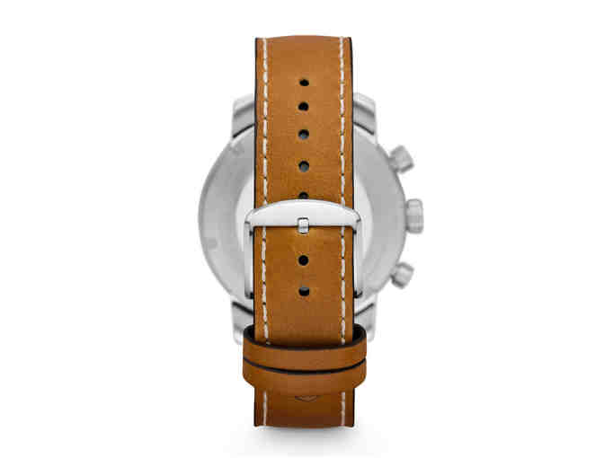 Fossil Swiss Made Chronograph Leather Watch - Tan - Photo 3