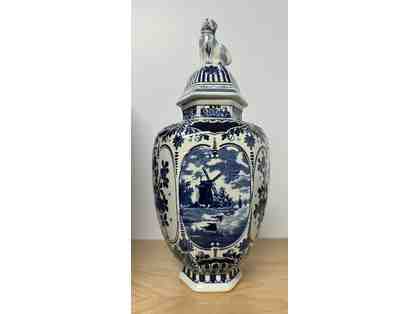 Vintage Blue Delft Vase from Holland.