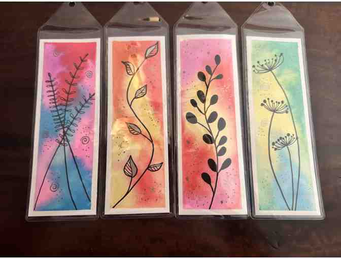 Set of 4 OCS Parent Painted Watercolor Bookmarks - Plants - Photo 1
