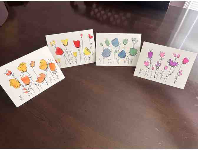 Set of 4 OCS Parent Painted Watercolor Any Occasion Greeting Cards - Photo 1