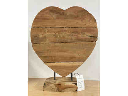 Teak Wood Heart Art Piece
