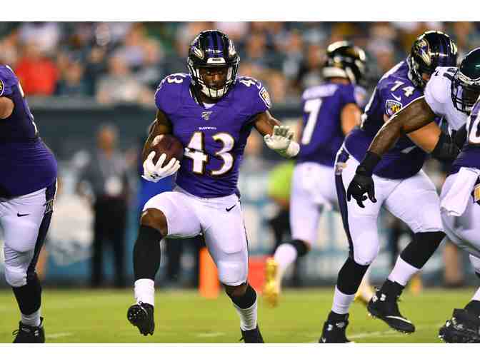 Justice Hill Baltimore Ravens Autographed Beckett Certified Helmet