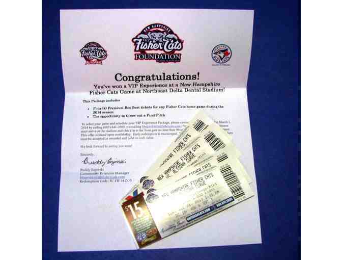 Throw the First Pitch plus Tickets  for a New Hampshire Fisher Cats 2014 Game