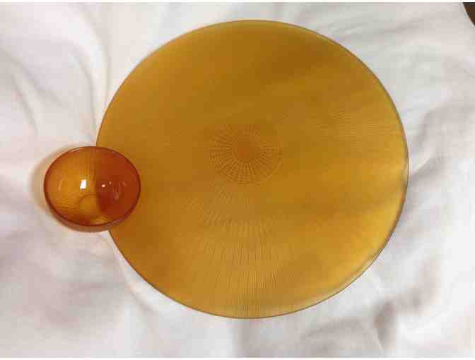 Handmade European Recycled Glass Chip and Dip Platter