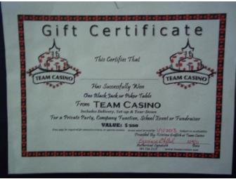 In-Home Casino Party Gift Certificate