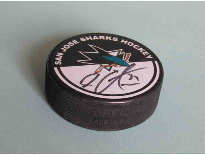 Autographed San Jose Sharks Hockey Puck - #39 Logan Couture