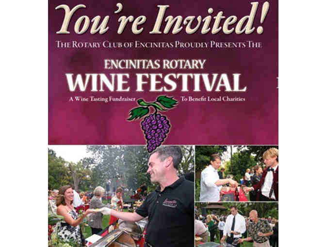 Two (2) Tickets to the 2015 Encinitas Rotary Wine & Food Festival, June 6th, 2015 ($270)