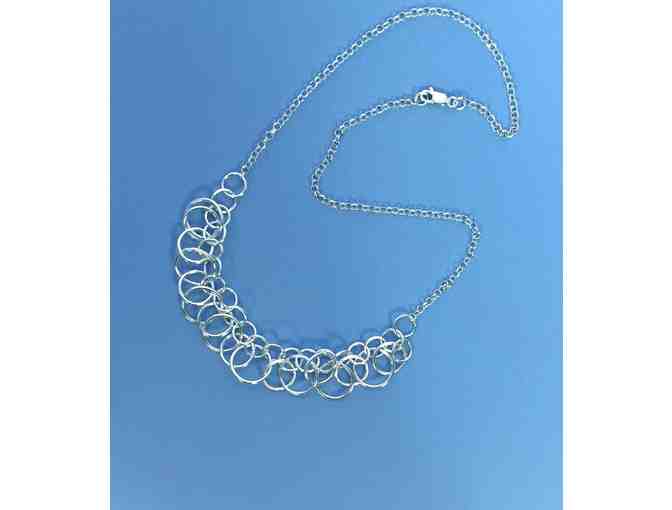 ****Silver Rings Ruffle Necklace