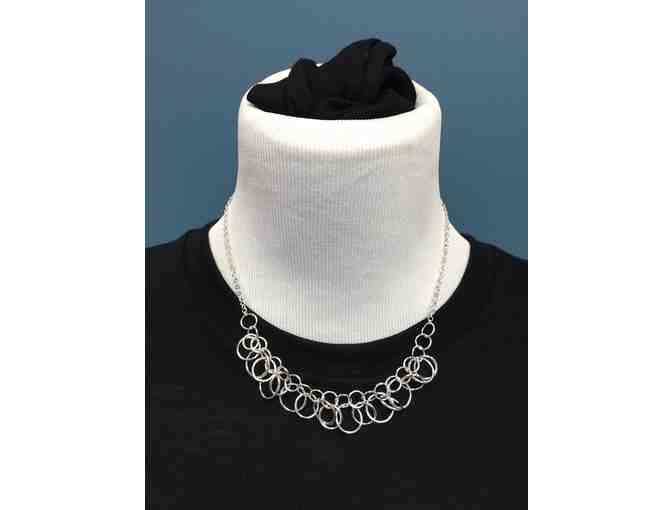****Silver Rings Ruffle Necklace