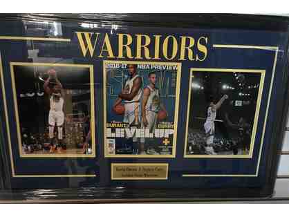 Framed Golden State Warriors Kevin Durant & Stephen Curry Autographed Magazine Cover and P