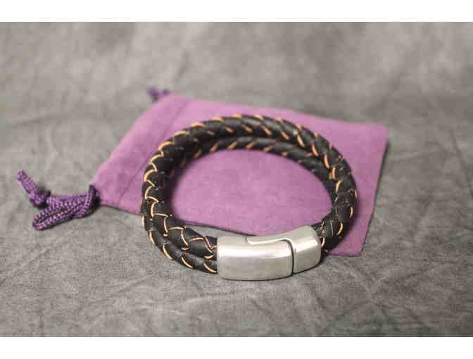 Unisex Leather Magnetic Closure Bracelet