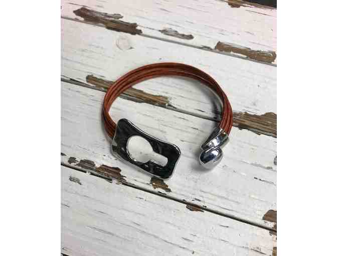 Leather and Silver Bracelet