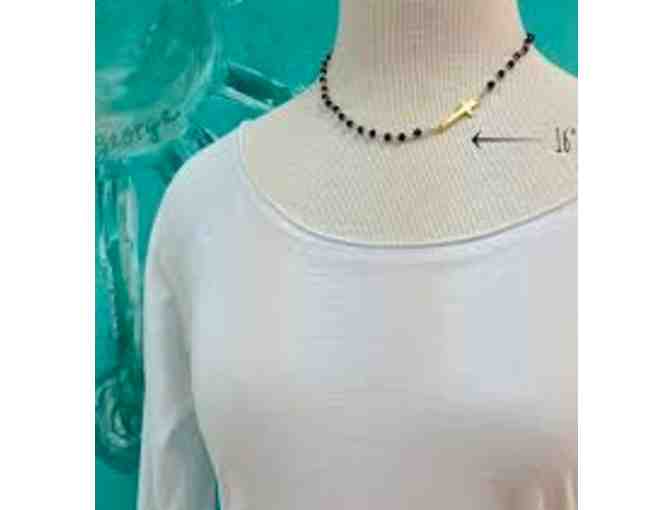 Anna Katherine Silver Bead Adjustable Cross Necklace/Bracelet by Grace George