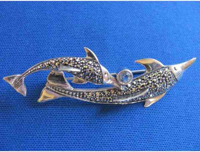 Vintage Double Dolphin Pin