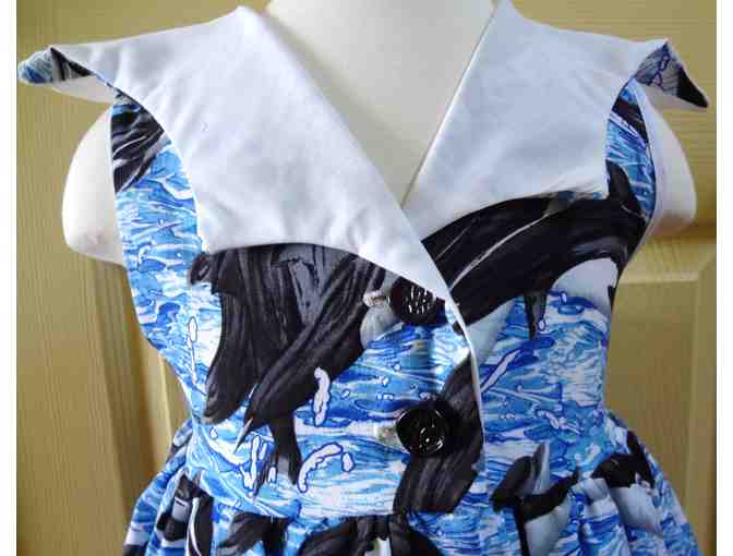 Whales in the ocean ... Little Girls sleeveless dress .. size 3