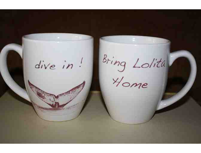 Dive in Whale Tail Coffee mugs--set of four
