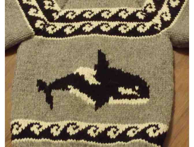 Killer Whales in the Waves Hand-Knit Sweater